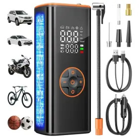 A619 Sockspree Tire Inflator Portable Air Compressor 5 In 1 Cordless Smart Pump With Press
