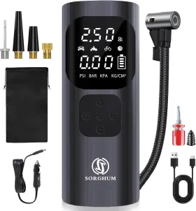 Sorghum Sg-2025-0065 Tire Inflator Portable Air Compressor - 150psi Cordless Pump With Digital Pr