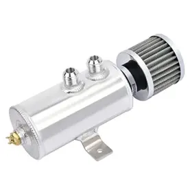Speedwow Tuning Ev-00831sr 10an Oil Catch Can 750ml Universal Baffled With Breather Silver