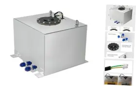 Speedwow Tuning Ev01877s5sr Fuel Cell Tank Aluminum With Level Sender Street Drift 8 Gallon Silver