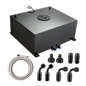Ev11234s4bk Speedwow Tuning Fuel Cell Tank Aluminum With Level Sender 6an 12ft Cpe 20 Gallon Black