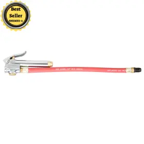 Steelman 099198750514 Straight Air Chuck Tire Inflator With Built-in Gauge And 12-inch Hose Measures