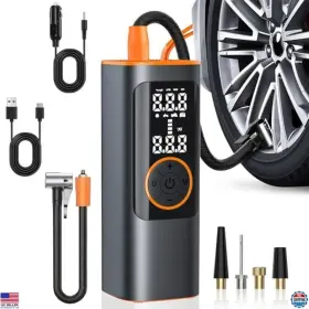 B0f5bn35nj Sufuya Portable Air Compressor 150psi Digital Gauge Led Lights Car/motorcycle/bike
