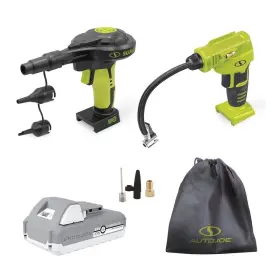 24v-ajc-lte Sun Joe Air Compressor And Inflator W Adaptors Bundle - Green