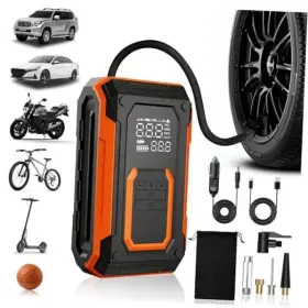 Sutu Cqb-a8-01 Tire Inflator Portable Air Compressor - 150 Psi Dual Power Car Tires Pump