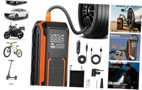 Cqb-a9-01 Sutu 150psi Tire Inflator Portable Air Compressor - With Auto Shut-off Led Light