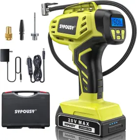 Sypousy 445006229223 Tire Inflator Portable Air Compressor Digital Cordless 2x Faster C