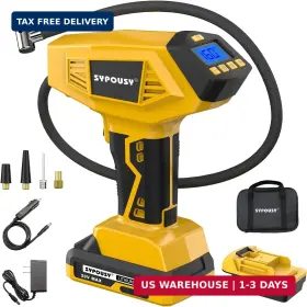 Sypousy 717813831270 Upgraded Cordless Tire Inflator Portable Air Compressor - Adapter Compatible Wit