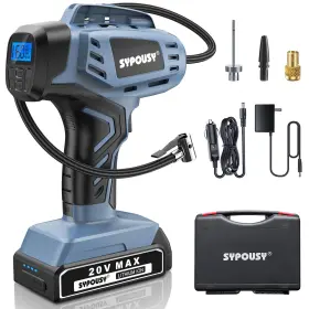 Sypousy 746608899041 Tire Inflator With 20v Rechargeable Battery Cordless Portable Air Compressor1
