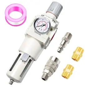 Tailonz Pneumatic Aw4000-06 3/4 Inch Npt Manual Drainage Air Filter Pressure Regulator Combo Piggyback A