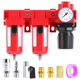 Jz020 Tailonz Pneumatic 3/4 Inch Npt 150psi 3 In 1 Air Filter Pressure Regulator Combo Piggyback