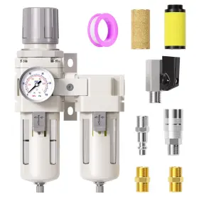 Tailonz Pneumatic Jz102 0-150psi 3/8 Inch Npt Particulate Filter Coalescing Air Pressur