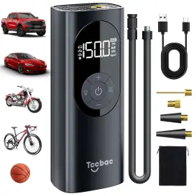 Cqb-us-01 Tccbac Tire Inflator Portable Air Compressor For Car Large Motor 2x Fast Bike Pumps