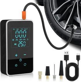 Aip001-qx Technohom Tire Inflator Portable Air Compressor Cordless Pump With Lcd Display Au