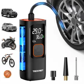 Tk-ti001 Tecknet Tire Inflator Portable Air Compressor-160psi And 20000mah Pump Ac