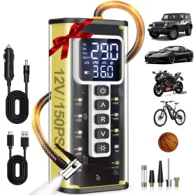 Teffim 766757397458 Tire Inflator Portable Air Compressor 20000mah Battery Auto Shut-off Pum