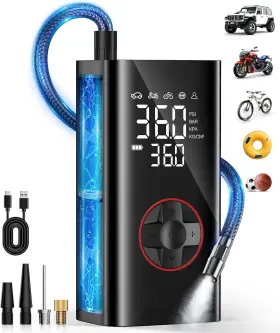 Teffim 766757870562 Tire Inflator Portable Air Compressor - 150psi Cordless Pump For Car Tires