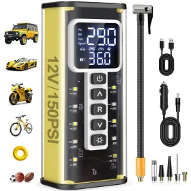 Teffim 795602413357 Tire Inflator Portable Air Compressor Pump For Car Tires 20000mah Batter