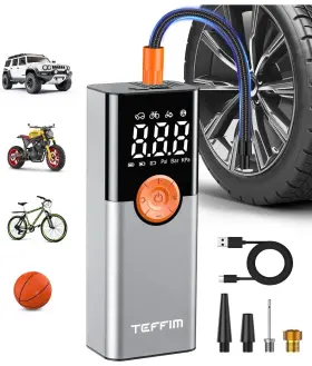 Czk-3686 Teffim Portable Tire Inflator - Car Air Compressor With Digital Pressure Gauge 150 Ps