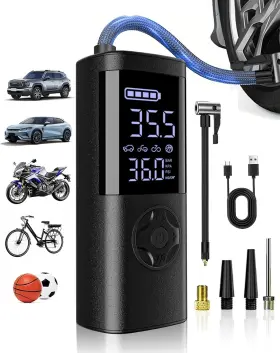 Temola 797387565696 Tire Inflator Portable Air Compressor 150psi Rechargeable 2500mah 2 Battery Tir