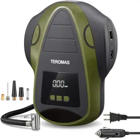 Teromas 908262804951 Tire Inflator Portable Air Compressor Pump Dc/ac For Car Tires 12v Dc An