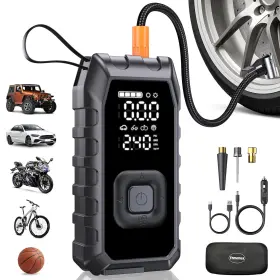 Thmomex 649310679539 Tire Inflator Portable Air Compressor 2x Faster Inflation Cordless Compr
