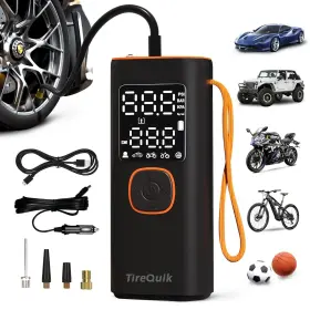 Tirequik 1 Tire Inflator Portable Air Compressor 20000mah &12v Dc Dual Power 150psi Au