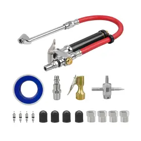 Tnaiyh-car10 Tnaiyh Heavy Duty Bayonet Style Tire Inflator With Air Chuck 0-200psi 17pcs