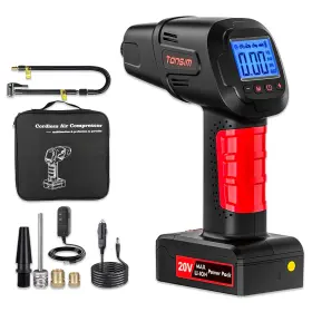 Tap-09b02 Tonsim 20v Cordless Tire Inflator Portable Air Compressor With Rechargeable Battery