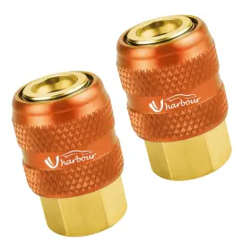 Uharbour Ac005 Locking Air Chuck 1/4 Fnpt Lock On Heavy Duty Brass Material For