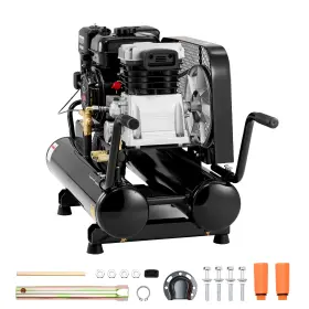 Z-2065 Uimoso 9 Gal Dual-tank Gas Air Compressor 6.5hp 9cfm 115psi Max Pressure