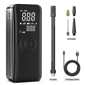 Unique Trendy 1 711181577594 Rechargeable Air Pump Tire Inflator Portable Compressor Digital Cordless Car Tyr