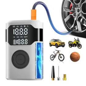 Uzny 762849986876 Tire Inflator Portable Air 5.11 X 3.34 1.73 Inches White