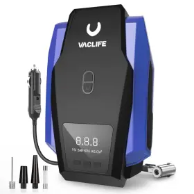 Vl701blue Vaclife Air Compressor Tire Inflator Led Light - 12v Dc Pump For Car Tires