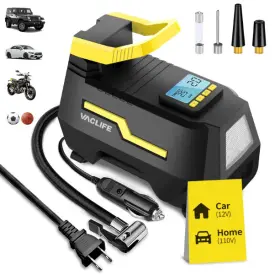 Vl708-yellow Vaclife Tire Inflator 2 In 1 Portable