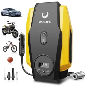 Vaclife Vl718ye 160 Psi Air Compressor Tire Inflator Pump Fits Car Moto Bike Tires Portable