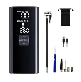 Vboergs 749838432071 Portable Air Compressor Tire Inflator 150psi Cordless Pump With Lighting Sos