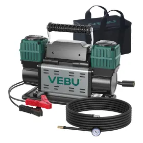 Vb-ac60-d1 Vebu Heavy Duty Air Compressor 12v Tire Inflator Dual Cylinder 125psi With