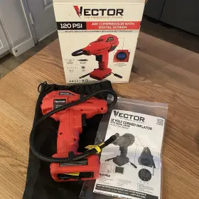 Cdi120fvr Vector 120 Psi Air Compressor 12v Corded Inflator With Digital Gauge Red