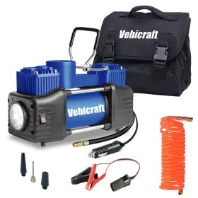 Vehicraft Xt-203b Blue Tire Inflator Portable Air Compressor Heavy Duty Double Cylinders Auto