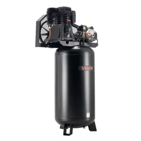 145-10a204l Vevor 60 Gallons Heavy-duty Air Compressor 5hp 12 Scfm At 90psi Oil-lubricated