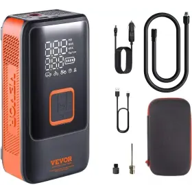 Cdsltcqj3400vjos6 Vevor Tire Inflator Portable Air Compressor Dual Cylinders 12000mah Auto-off