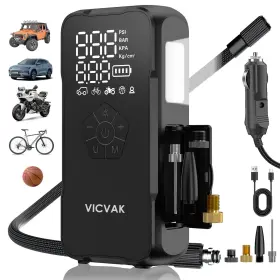 Vp-a23 Vicvak 150psi Dual Power Cordless Tire Inflator Portable Air Compressor For Car