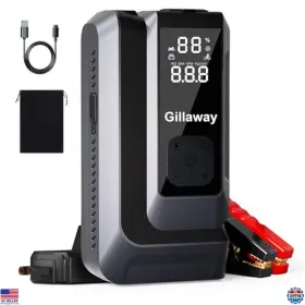 4500a Visit The Gillaway Store Q16b 7-in-1 Portable Jump Starter With Tire Inflator Flashlight Power Bank