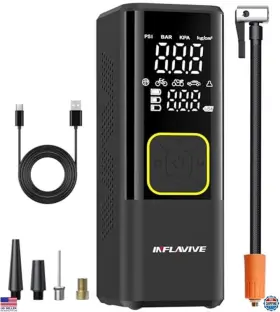 Atj-8766 Visit The Inflavive Store Portable Tire Inflator Air Compressor 150psi Cordless Pump With Led Light