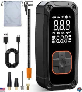 C845 Visit The Lamfurart Store Portable Tire Inflator 150psi Air Compressor With Pressure Gauge For Car Bike