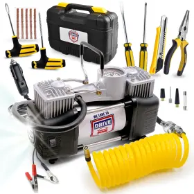 We Love To Drive 060621990024 Tire Inflator Portable Air Compressor With Repair Kit Car Emergency Ki