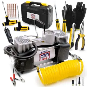 We Love To Drive 060621990031 Tire Inflator Portable Air Compressor With Repair Kit 12v Dc Pump