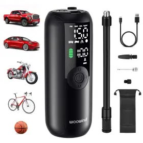 Woowind 791265784070 Tire Inflator Portable Air Compressor Electric Bike Pump With Gauge Ai