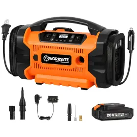 Worksite B0d8hzc8sq 160 Psi Portable Tire Inflator Air Compressor 3 Power Options